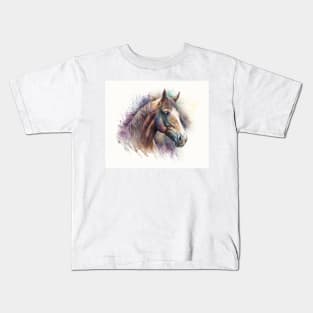 Horse Watercolour Painting Kids T-Shirt